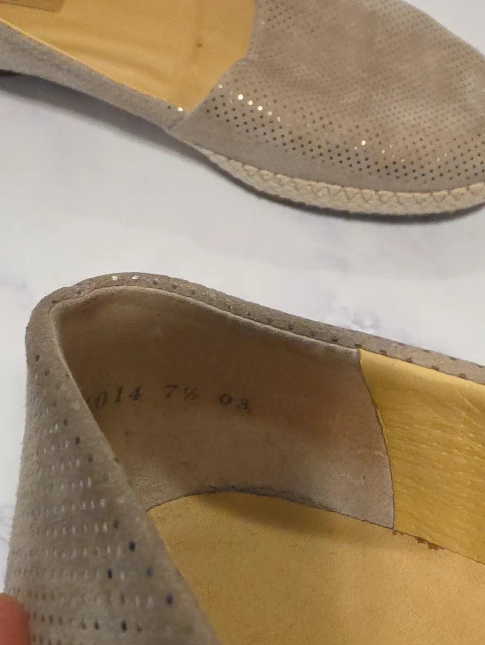 Paul Green Gray  Metallic Perforated Espadrille Flats - Women